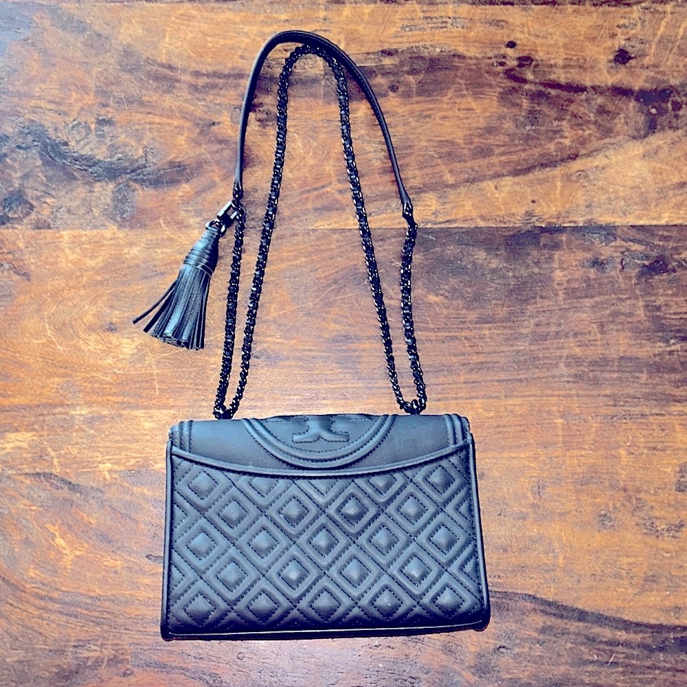 Elegant Tory Burch Fleming  Black Handbag - Picture 4 of 7